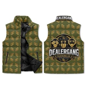 Unisex Army Green Dealergang Puffer Vest